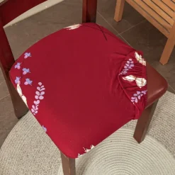2 Pcs Seat Covers for Dining Room Stretch Seat Slipcover Removable Washable Upholstered Chair Cushion Slipcovers for Kitchen Office
