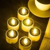 6/12 pcs Solar Flameless LED Candles Fake Flickering Tea Lights Outdoor Garden Decor Light Romantic Wedding Party Decoration Lighting 6X 12X
