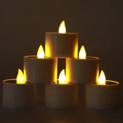 6/12 pcs Solar Flameless LED Candles Fake Flickering Tea Lights Outdoor Garden Decor Light Romantic Wedding Party Decoration Lighting 6X 12X