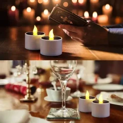6/12 pcs Solar Flameless LED Candles Fake Flickering Tea Lights Outdoor Garden Decor Light Romantic Wedding Party Decoration Lighting 6X 12X