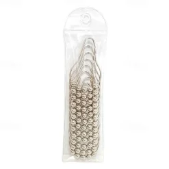 12 pcs Stainless Steel Curtain Hooks Bath Curtain Rollerball Shower Curtain Rings Hooks 5 Rollers Polished Satin Nickel Ball