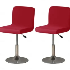 2 Pcs Stretch Bar Stool Cover Burgundy Pub Counter Stool Chair Slipcover Square Swivel Barstool Shell Chair Cover for Dining Room Cafe Seat Cover Protectors Non Slip