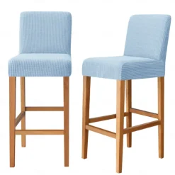 2 Pcs Stretch Bar Stool Cover Pub Counter Stool Chair Slipcover for Dining Room Cafe Furniture Burgundy Red Seat Cover Stretch Protectors Non Slip with Elastic Bottom