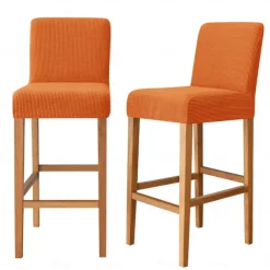 2 Pcs Stretch Bar Stool Cover Pub Counter Stool Chair Slipcover for Dining Room Cafe Furniture Burgundy Red Seat Cover Stretch Protectors Non Slip with Elastic Bottom