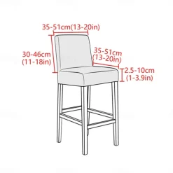 2 Pcs Stretch Bar Stool Cover Pub Counter Stool Chair Slipcover for Dining Room Cafe Furniture Burgundy Red Seat Cover Stretch Protectors Non Slip with Elastic Bottom