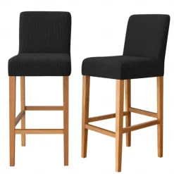 2 Pcs Stretch Bar Stool Cover Pub Counter Stool Chair Slipcover for Dining Room Cafe Furniture Burgundy Red Seat Cover Stretch Protectors Non Slip with Elastic Bottom