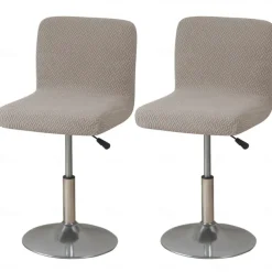 2 Pcs Stretch Bar Stool Cover Burgundy Grey Pub Counter Stool Chair Slipcover Square Swivel Barstool Chair Cover for Dining Room Cafe Non Slip with Elastic Bottom