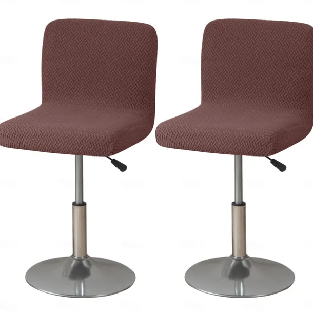 2 Pcs Stretch Bar Stool Cover Burgundy Grey Pub Counter Stool Chair Slipcover Square Swivel Barstool Chair Cover for Dining Room Cafe Non Slip with Elastic Bottom