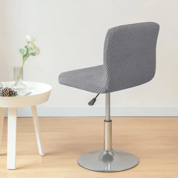 2 Pcs Stretch Bar Stool Cover Burgundy Grey Pub Counter Stool Chair Slipcover Square Swivel Barstool Chair Cover for Dining Room Cafe Non Slip with Elastic Bottom