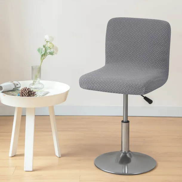 2 Pcs Stretch Bar Stool Cover Burgundy Grey Pub Counter Stool Chair Slipcover Square Swivel Barstool Chair Cover for Dining Room Cafe Non Slip with Elastic Bottom