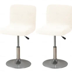 2 Pcs Stretch Bar Stool Cover Burgundy Grey Pub Counter Stool Chair Slipcover Square Swivel Barstool Chair Cover for Dining Room Cafe Non Slip with Elastic Bottom