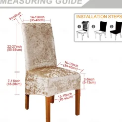 6 Pcs Stretch Dining Chair Covers, Burgundy XL/Oversized Spandex High Back Large Velvet Chair Cover Slipcover for Wedding Dining Room Kitchen Hotel Table Banquet