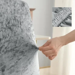 6 Pcs Stretch Dining Chair Covers, Burgundy XL/Oversized Spandex High Back Large Velvet Chair Cover Slipcover for Wedding Dining Room Kitchen Hotel Table Banquet