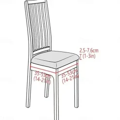 4 Pcs Stretch Jacquard Seat Covers for Dining Room Chair Cushion Cover, Removable Washable Dining Chair Covers Anti-Dust Dining Room Chair Covers Seat Cushion Slipcovers