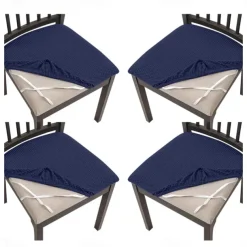 4 Pcs Stretch Jacquard Seat Covers for Dining Room Chair Cushion Cover, Removable Washable Dining Chair Covers Anti-Dust Dining Room Chair Covers Seat Cushion Slipcovers