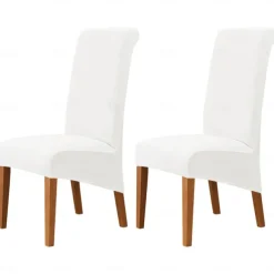 2 Pcs Velvet Dining Chair Cover Burgundy Stretch Chair Seat Slipcover Spandex with High Back Elastic Bottom Protector for Dining Wedding Ceremony Washable