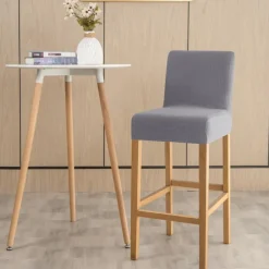 2 Pcs Water Repellent Bar Stool Cover Burgundy Stretch Counter Stool Pub Chair Slipcover Cafe Barstool Cover for Patio Outdoor Bar Restrant Wedding with Elastic Bottom