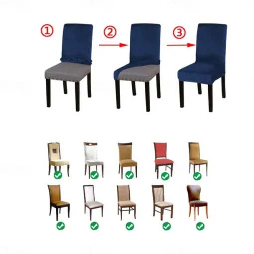 4 Pcs Water Rissistant Dining Chair Covers Burgundy High Back Chair Cover Jacquard Spandex Chair Protector Covers Seat Slipcover with Elastic Band for Dining RoomWedding Ceremony Banquet