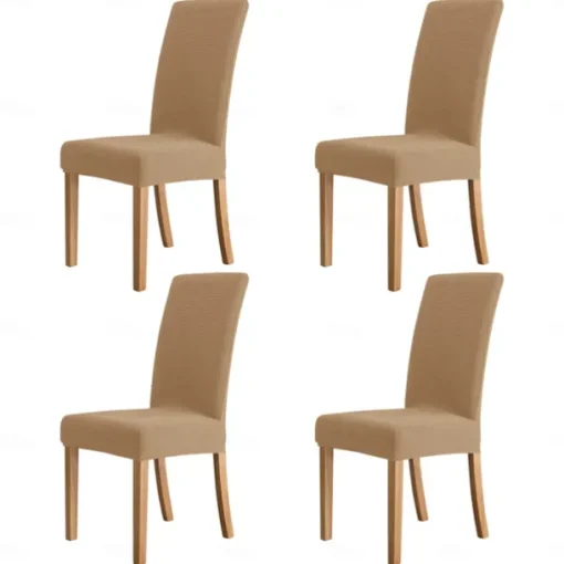 4 Pcs Water Rissistant Dining Chair Covers Burgundy High Back Chair Cover Jacquard Spandex Chair Protector Covers Seat Slipcover with Elastic Band for Dining RoomWedding Ceremony Banquet