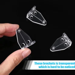 12 Pieces 1 Inch Hold Down Brackets Clear Plastic Hooks Blind Holder Replacements for 1 Inch Mini Horizontal Blinds Shades Windows Doors