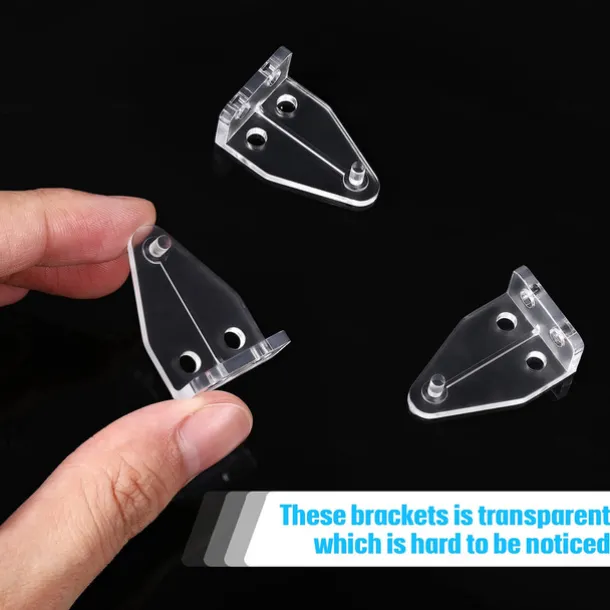 12 Pieces 1 Inch Hold Down Brackets Clear Plastic Hooks Blind Holder Replacements for 1 Inch Mini Horizontal Blinds Shades Windows Doors