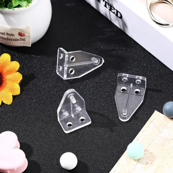 12 Pieces 1 Inch Hold Down Brackets Clear Plastic Hooks Blind Holder Replacements for 1 Inch Mini Horizontal Blinds Shades Windows Doors