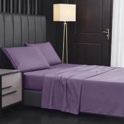 4 Pieces Bed Sheet Set Super Soft Microfiber Hotel Luxury Egyptian Sheets 14/18 Inch Deep Pocket Wrinkle Free