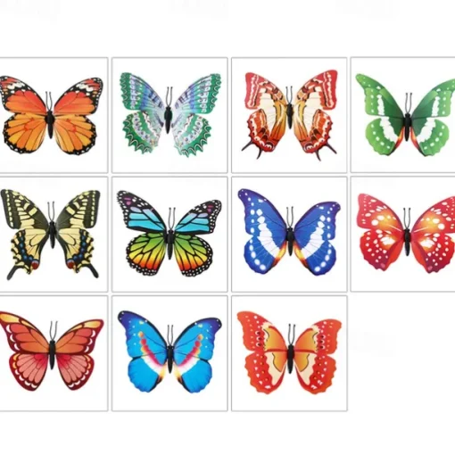 3 Pieces 3D Artificial Butterfly for Garden Decorations Fake Simulation Butterfly Stakes Yard Plant Lawn Decor Outdoor Art Ornaments