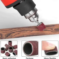 307 Pieces Drum Sander Set Sanding Drum Kit 300 Pieces Sanding Band Sleeves (80 /120 /240 ) + 6 Pieces Drum Mandrels for Dremel Rotary Tool (2.35Mm/3.17Mm)+ 1 Combination Wrench