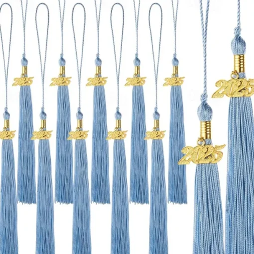 12 Pieces Graduation Tassel with 2025 Charm for Graduation Cap, Charm Graduation Tassel Decorations for Graduation Ceremony Graduation Party Supplies Accessories