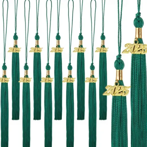 12 Pieces Graduation Tassel with 2025 Charm for Graduation Cap, Charm Graduation Tassel Decorations for Graduation Ceremony Graduation Party Supplies Accessories