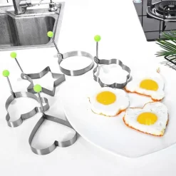 5 Pieces Set Fried Egg Mold Pancake Rings Shaped Omelette Mold Mould Frying Egg Cooking Tools Kitchen Supplies Accessories Gadget