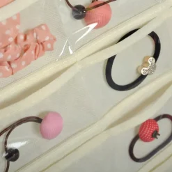 80 Pockets Double Sided Hanging Jewelry Display Organizer Storage Bag Non-woven Foldable Ring Necklace Bracelet Pouch