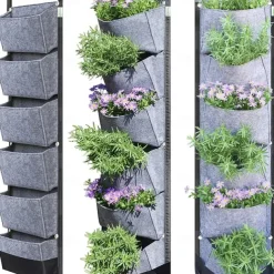 6 Pockets Hanging Planter Bags, Vertical Felt Fabric Nursery Bags, Grow Bag For Vegetable, Garden Supplies