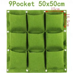 9 Pockets Vertical Garden Grow Bags Plant Wall Hanging Planting Pots Green Black Grow Planter Vegetable Gardening Supplies