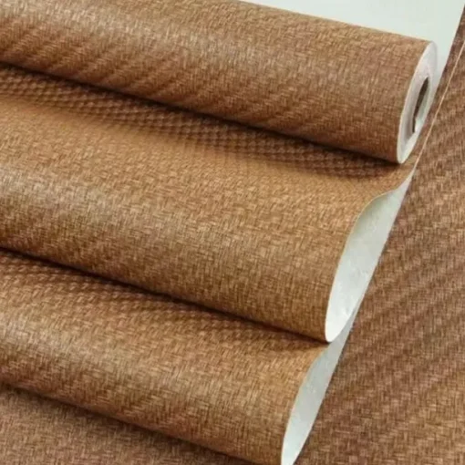 1 Roll Chinese Style Imitation Grass Cloth Woven Wallpaper for Restaurants Cafes Hotels Decorative Wallpapers Retro Nostalgic 3D Imitation Bamboo Linen Wallpaper Non Self-adhesive 950x53cm/374x20inch
