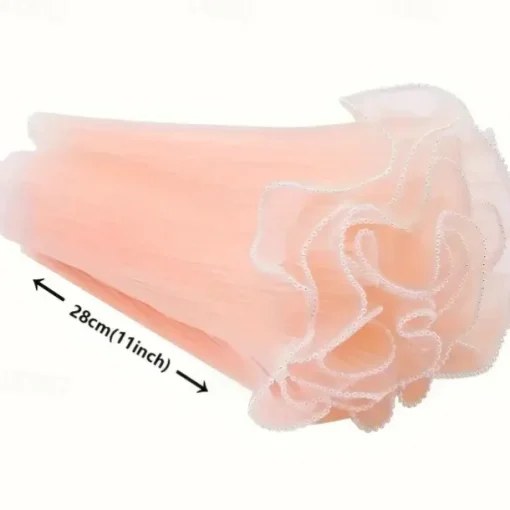 1 Roll Flower Wrapping Mesh with Pearls - Polyamide Florist Netting for Bouquet Packaging Valentine's Day Birthday Wedding Decor Gift Wrapping Supplies 15-inch
