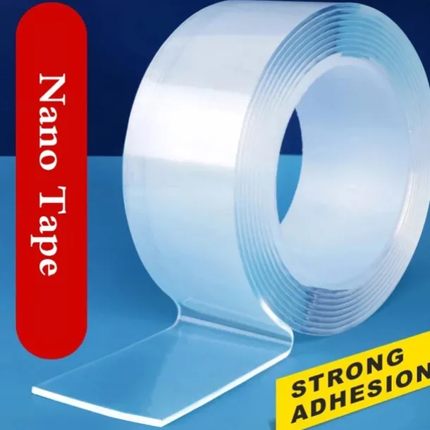 1 Roll 5M 2/3/5cm Width Transparent Double Sided Tape Nano Self-Adhesive Tape No Trace Reusable Tape Glue Sticker for Car Kitchen Bathroom