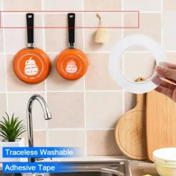 1 Roll 5M 2/3/5cm Width Transparent Double Sided Tape Nano Self-Adhesive Tape No Trace Reusable Tape Glue Sticker for Car Kitchen Bathroom