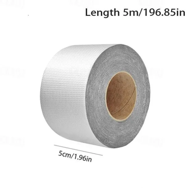 1 Roll Waterproof Tape High Temperature Resistance Aluminum Foil Thicken Butyl Tape Wall Pool Roof Crack Duct Repair Sealed Self Tape