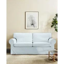 2 Seat Sofa Cover or 2 Seat Sofa Bed Cover with Cushion Covers and Backrest Covers For Ektorp Couch Slipcover Washable Furniture Protector LITB PRIME cover Ektcover