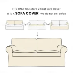 2 Seat Sofa Cover or 2 Seat Sofa Bed Cover with Cushion Covers and Backrest Covers For Ektorp Couch Slipcover Washable Furniture Protector LITB PRIME cover Ektcover