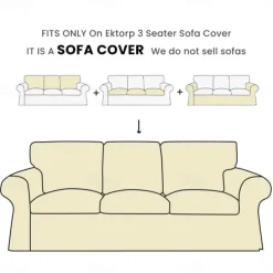 3 Seater Sofa Cover, Cotton Couch Cover with 3 Cushion Cover and 3 Backrest Cover For Ektorp Slipcover Washable Furniture Protector LITB PRIME cover Ektcover