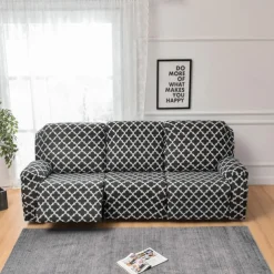 3 Seater Stretch Recliner Covers Couch Slipcover Reclining Cover Floral with Elastic Loop, Anti-cat Scratch Furniture Protector for Kids, Pets, Dogs, Cats