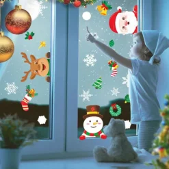 1 Set Christmas Window Stickers Santa Claus Sticker Merry Christmas Decorations for Home Navidad Xmas Ornament Gift New Year