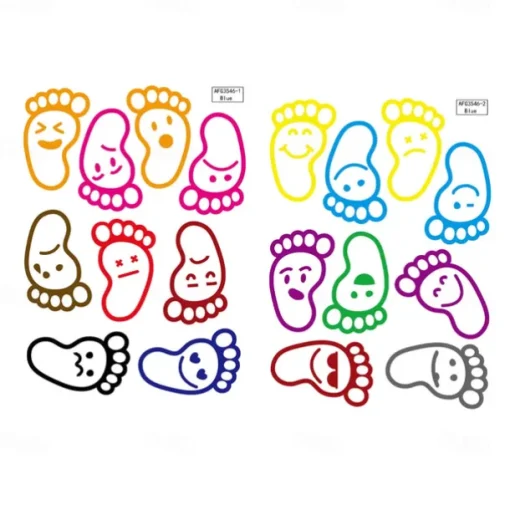 1 Set Footprint Pattern Glow In The Dark Floor Sticker