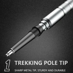 1 set Multifunctional Hiking Stick - Folding Trekking Pole with Hidden Knife & Compass - Self-Defense Walking Stick for Camping & Hiking