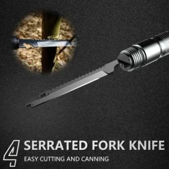 1 set Multifunctional Hiking Stick - Folding Trekking Pole with Hidden Knife & Compass - Self-Defense Walking Stick for Camping & Hiking