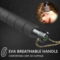 1 set Multifunctional Hiking Stick - Folding Trekking Pole with Hidden Knife & Compass - Self-Defense Walking Stick for Camping & Hiking
