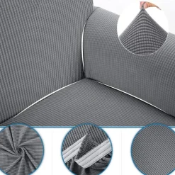 1 Set of 4 Pieces Stretch Reclining Couch Covers Burgundy Jacquard Spandex Recliner Couch Covers Recliner Chair Cover Form Fitted Non Slip Reclining Slipcovers for Standard Large Recliner,Chivas Sofa